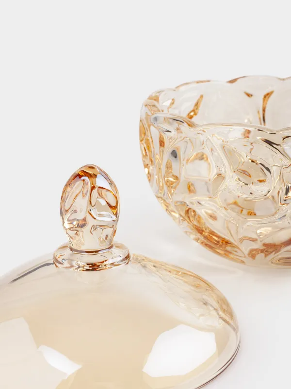 Емкость для хранения, 19х17 см, 1 л, стекло Р, янтарная, Узоры, Gala, image-5