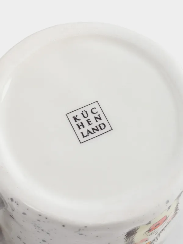 Кружка, детская, 350 мл, молочно-серая, в крапинку, Ежик, Hedgehog walk, image-5