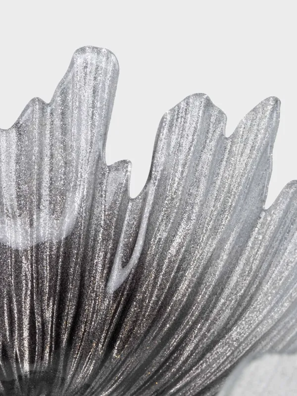 Ваза для фруктов, 26х17 см, на ножке, стекло Р, серебристо-серый градиент, Verge gradient, image-2