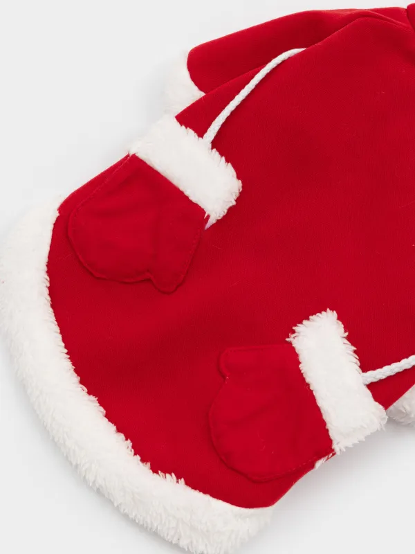 Костюм для животных, 30 см, р. S/M, карнавальный, полиэстер, красный, Варежки, Christmas pet, image-3