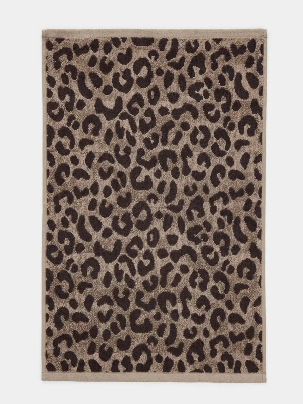 Полотенце, 40х60 см, хлопок, коричневое, Леопардовый принт, Leopard cotton, image-1