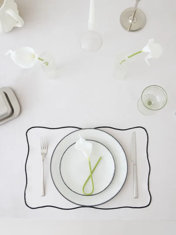 Салфетка под приборы, 30х45 см, из бархата, Черный кант, Velvet framed, image-2