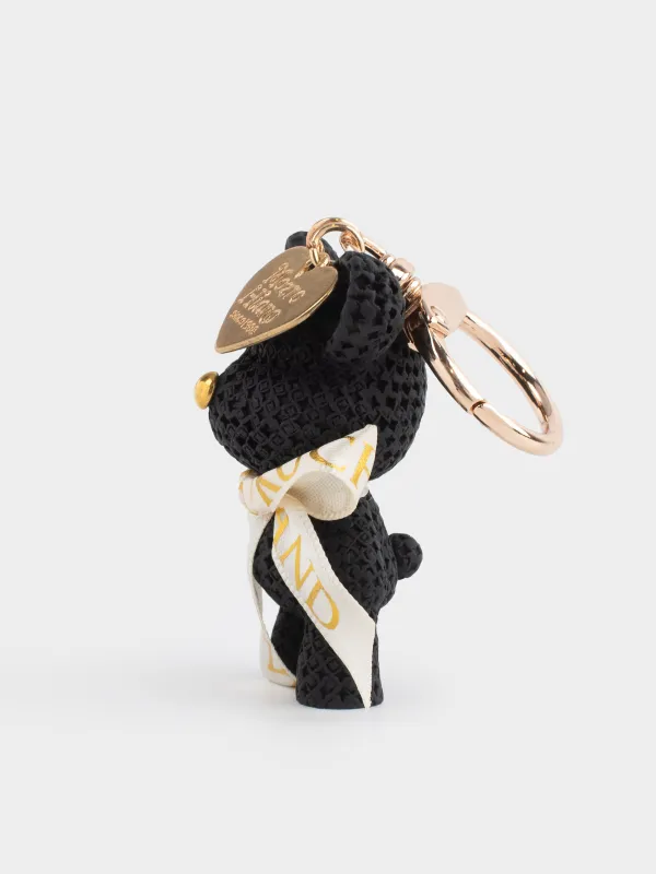 Брелок, 11 см, пластик/металл, черный, Мишка, Bear, image-3