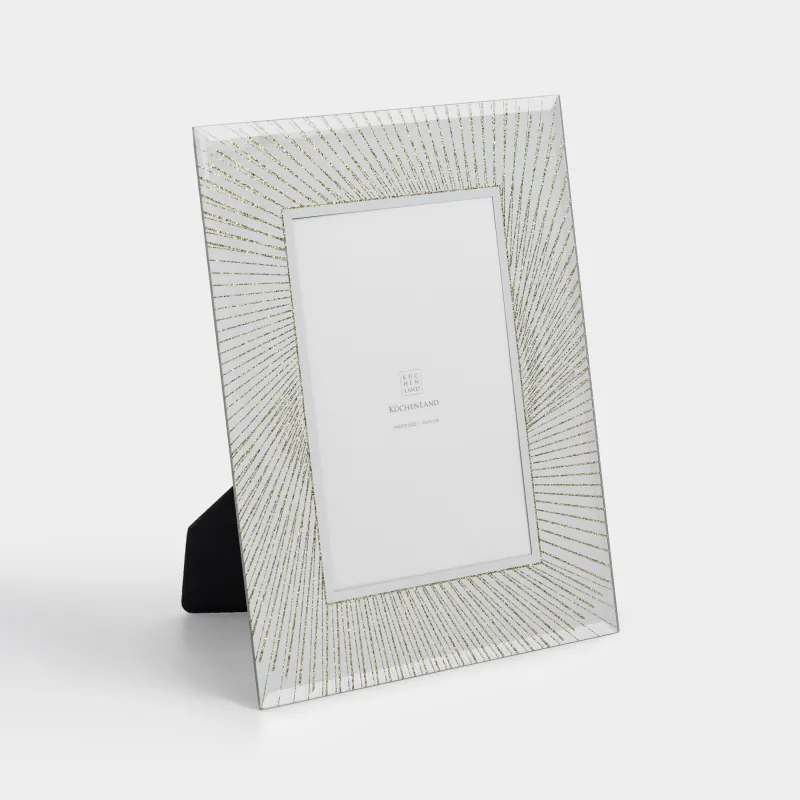 Фоторамка, 17х23 см, стекло, золотистая, Золотистые линии, Actress