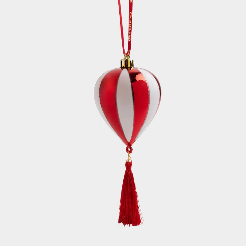 Игрушка елочная, 16х6 см, пластик, красная, Воздушный шар с кисточкой, Figure christmas
