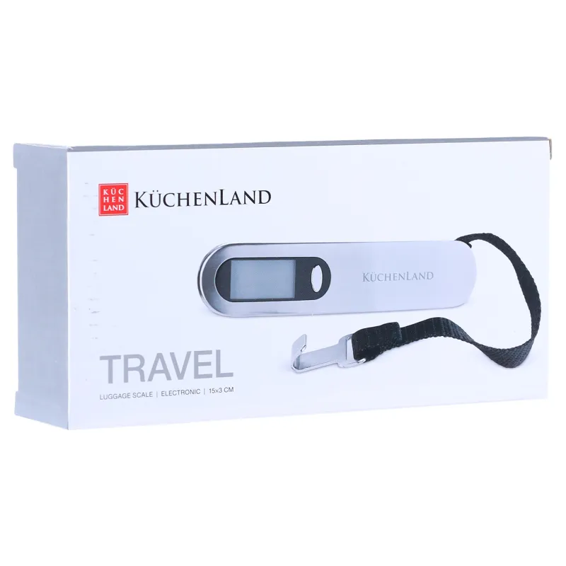 Весы для багажа, 15 см, электронные, пластик/металл, серебристо-черные, Travel, image-2