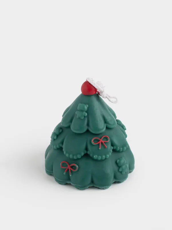 Свеча, 7 см, зеленая, Елка, Fir candle, image-0