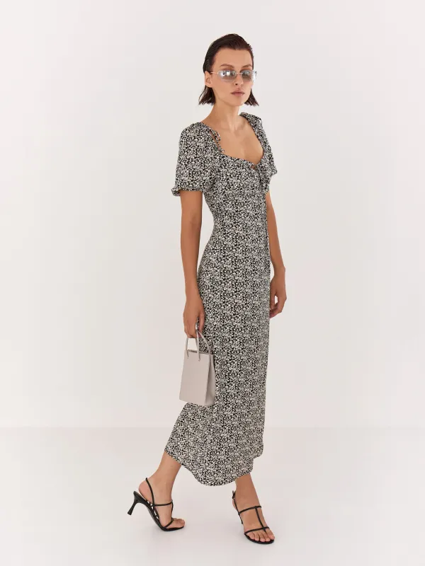 Платье миди с коротким рукавом, с разрезом, Drina, image-2