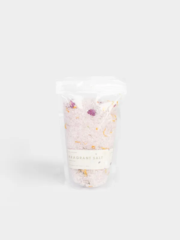 Соль для ванны, 600 гр, восстанавливающая, с сухоцветами, Ежевика и ваниль, Fragrant salt, image-0
