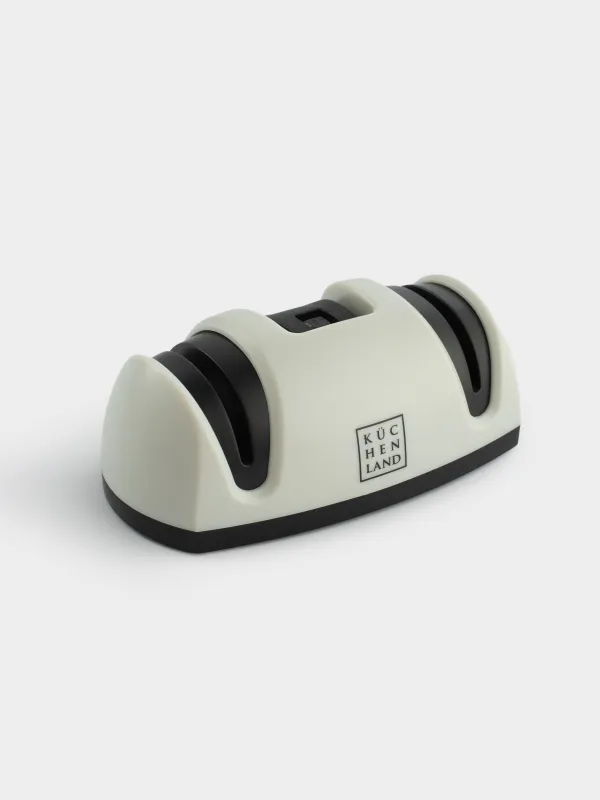 Точило для ножей, 11 см, два этапа заточки, пластик/керамика, черно-белое, Grinding, image-2