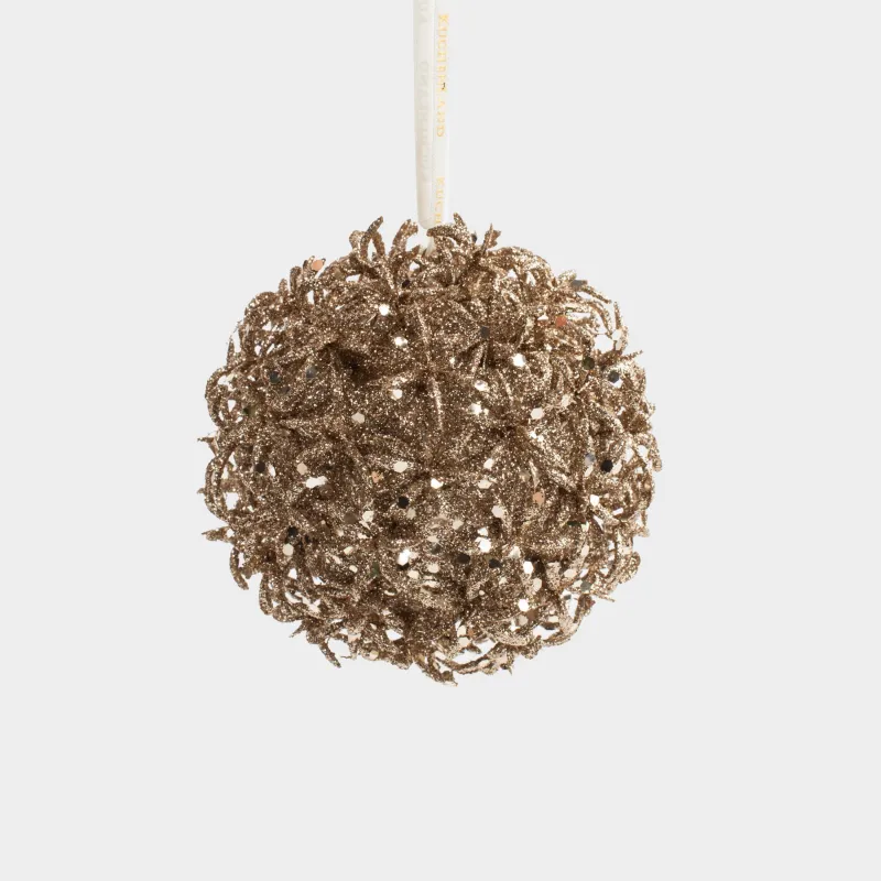 Игрушка елочная, 11 см, пенопласт, шампань, Фейерверк, Шар, Hedgehog ball