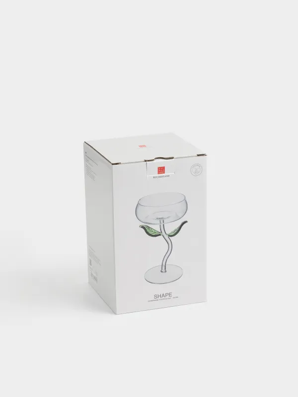 Бокал-креманка для шампанского, 240 мл, стекло Б, Зеленые листья, Shape, image-4