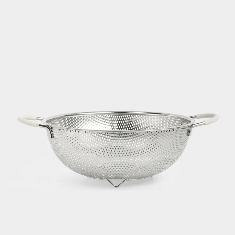 Дуршлаг, 25 см, с двумя ручками, сталь/силикон, бежевый, Sieve