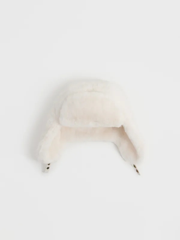 Шапка-ушанка женская, единый размер, искусственный мех, молочная, Furry, image-4