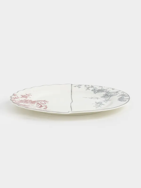 Тарелка закусочная, 21 см, фарфор N, белая, с серебристым кантом, Лошадь, Kairon horse, image-2