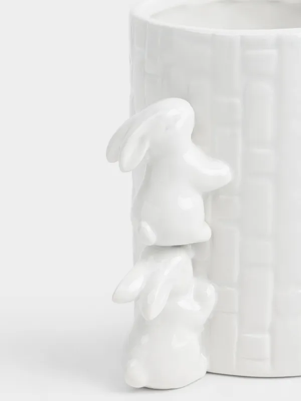 Подставка для кухонных принадлежностей, 14 см, керамика D, молочная, Три кролика, Natural Easter, image-2