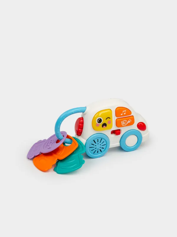 Игрушка-прорезыватель, 20х8 см, музыкальная, с подсветкой, пластик/полипропилен, Машина, Traffic, image-1