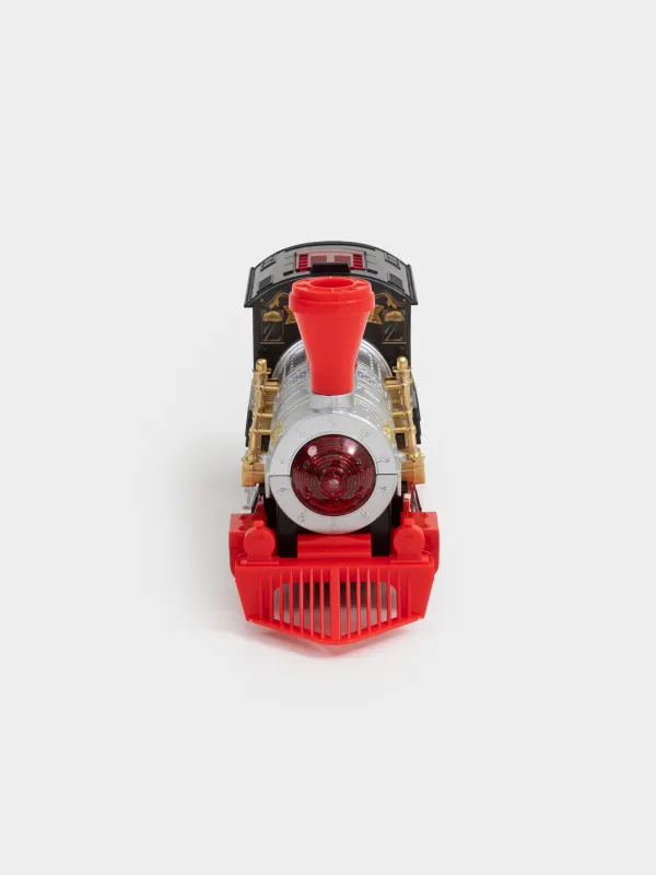 Игрушка, 28х16 см, музыкальная, с подсветкой, пластик, серебристо-черная, Поезд, Game rail, image-5