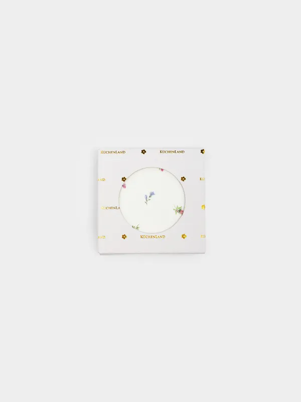 Подставка под кружку, 11 см, фигурная, керамика/пробка, белая, Нежные цветы, El floria, image-4