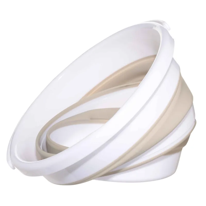 Ведро складное, 10 л, пластик/резина, серо-бежевое, Foldaway, image-2