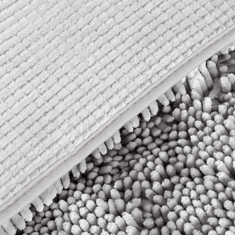 Коврик, 65х100 см, противоскользящий, полиэстер, серый, Fluff, image-6