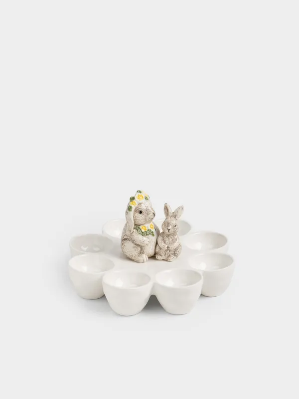 Блюдо пасхальное, 20x20 см, 8 отделений, Кролики, Natural Easter, image-0