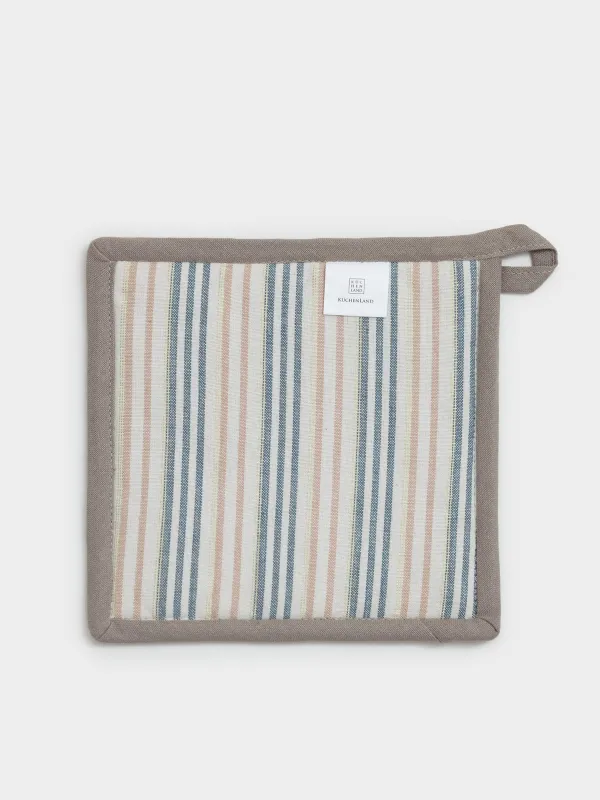 Прихватка, 20х20 см, хлопок, квадратная, молочная, Полосы, Stripes kitchen, image-1