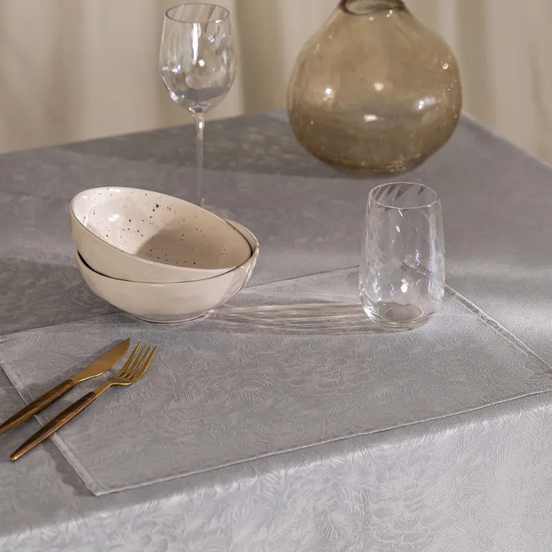 Салфетка под приборы, 30х45 см, жаккард, полиэстер, прямоугольная, серая, Шишки, Spruce cones