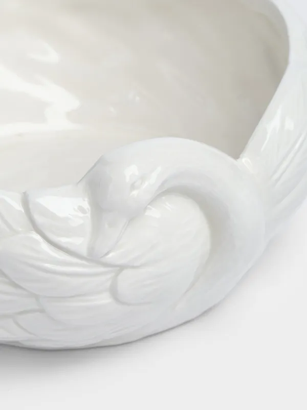 Конфетница, 16х7 см, керамика D, белая, Лебедь, Swan, image-3