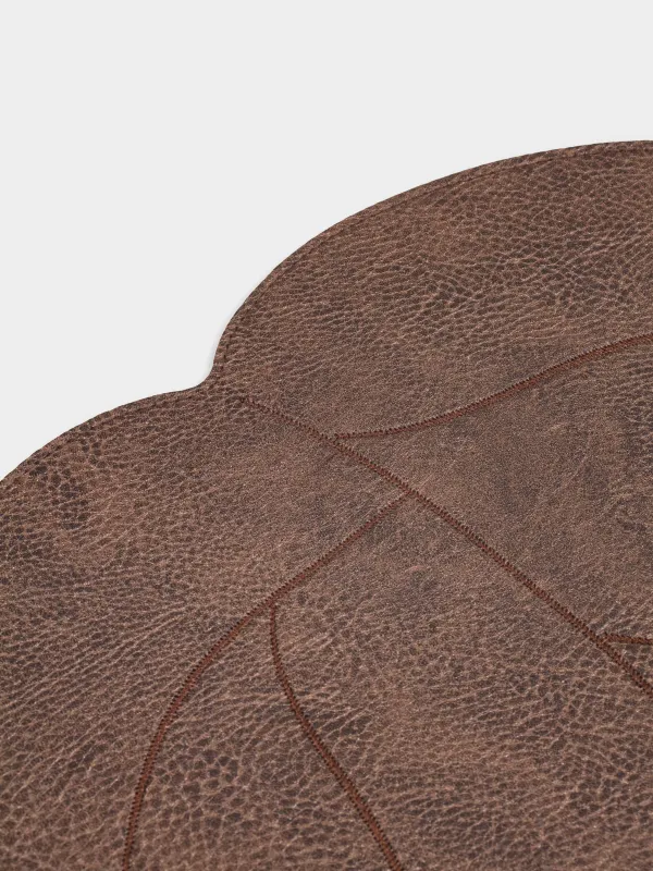 Салфетка под приборы, 35x48 см, ПВХ/полиэстер, фигурная, коричневая, Лист, Rock shape, image-3