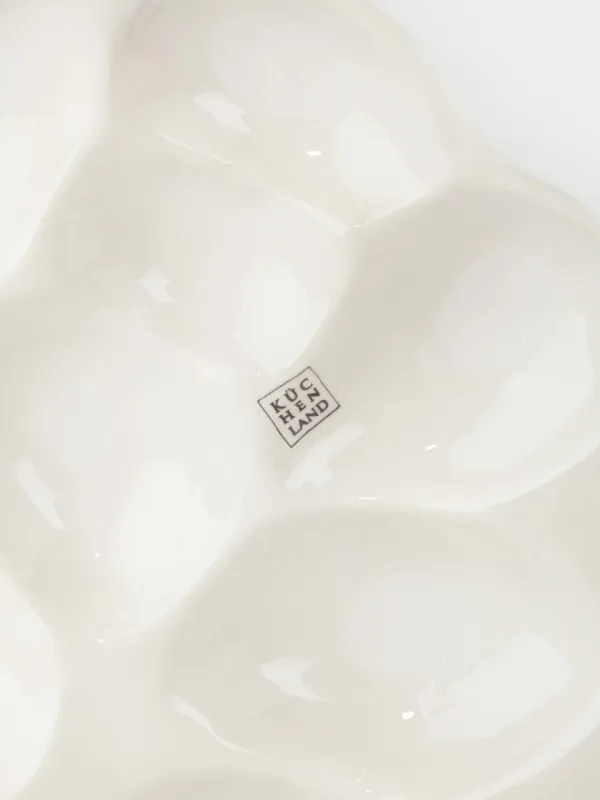 Менажница, 24 см, 11 отд, керамика, молочно-синяя, Устрицы, Coral reef, image-3