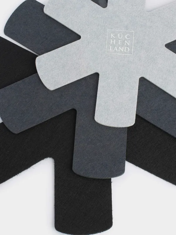 Набор протекторов для сковород, 3 шт, 38/34/27 см, фетр, серый, Assist, image-5