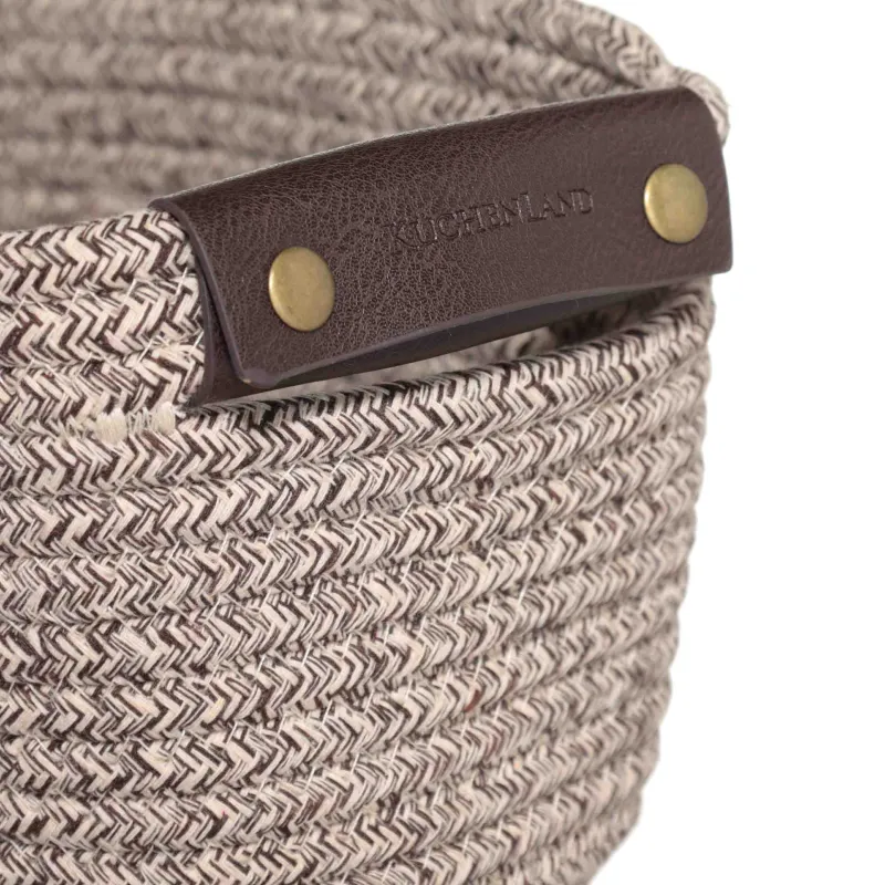 Корзина для хранения, 29х21х14 см, с ручками, хлопок/полиэстер, овальная, коричневая, Twine, image-3