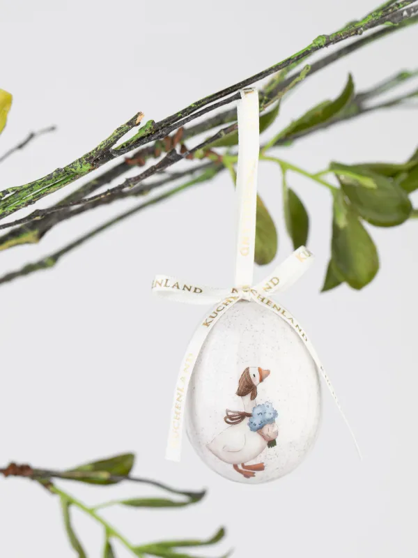Подвеска, пасхальное яйцо, 6 см, пенопласт, Гусь с гусыней, Easter, image-3
