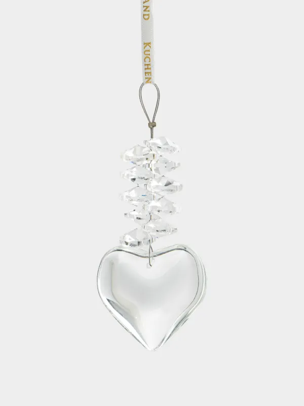 Игрушка елочная, 10 см, стекло, Сердце, Ice crystal, image-0