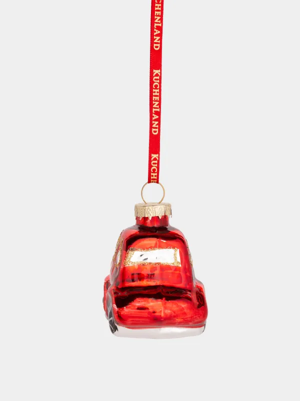 Игрушка елочная, 7х5 см, стекло, красная, Машина, Figure christmas, image-1