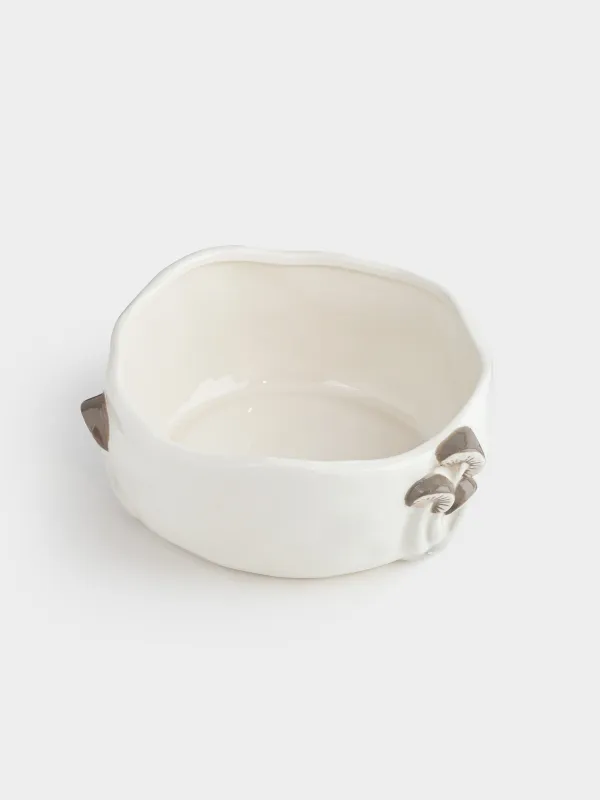 Салатник, 16х8 см, 980 мл, керамика, молочный, Грибы, Slight frost, image-1