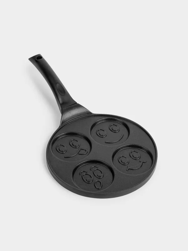 Сковорода для яиц и оладий, 22 см, 4 отд, с покрытием, алюминий, Смайл, Action, image-1