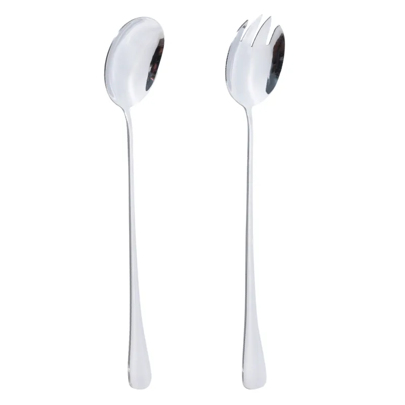 Салатник, 23 см, 2,7 л, 3 пр, с ложкой/вилкой, стекло Б/сталь, Clear, image-2