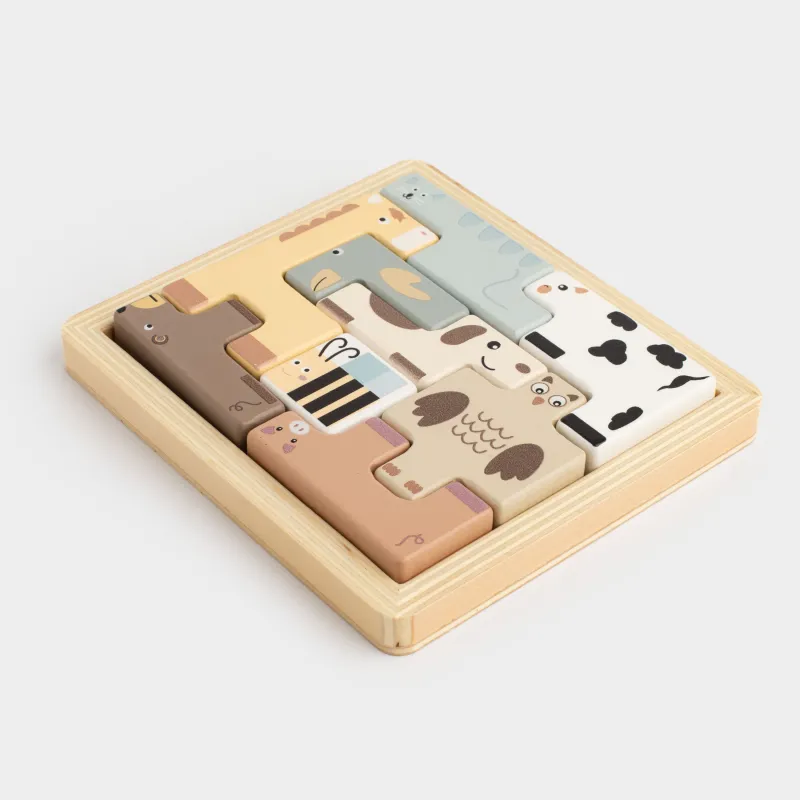 Игрушка-сортер, 13х14 см, развивающая, МДФ, цветная, Пазлы-головоломка, Kiddy, image-2