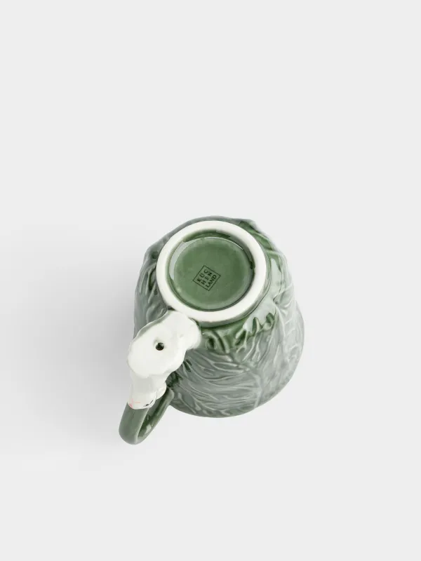 Кружка, 480 мл, фарфор P, зеленая, Кролик с капустой, Cabbage, image-4