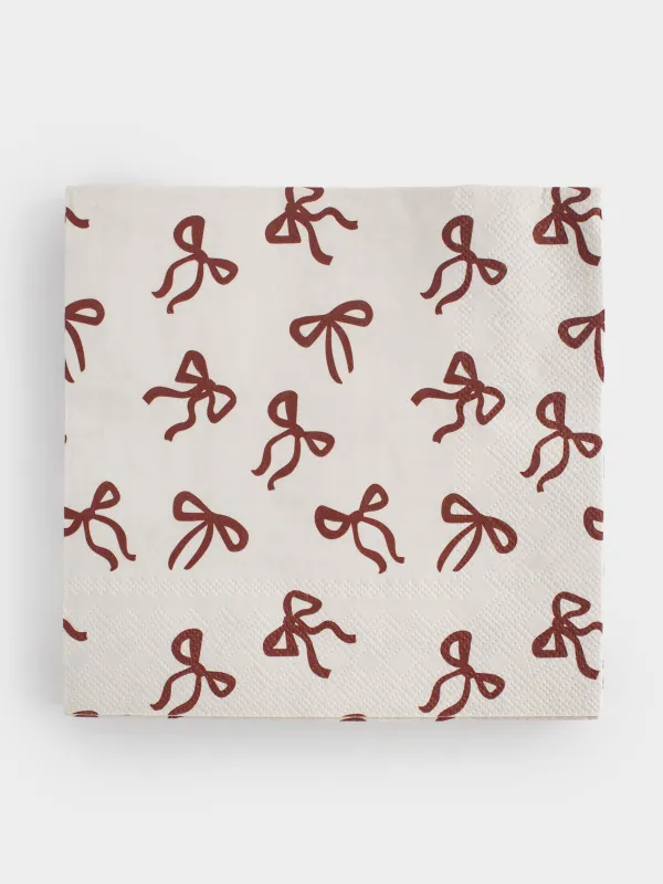 Салфетки бумажные, 33х33 см, Christmas bow, image-0