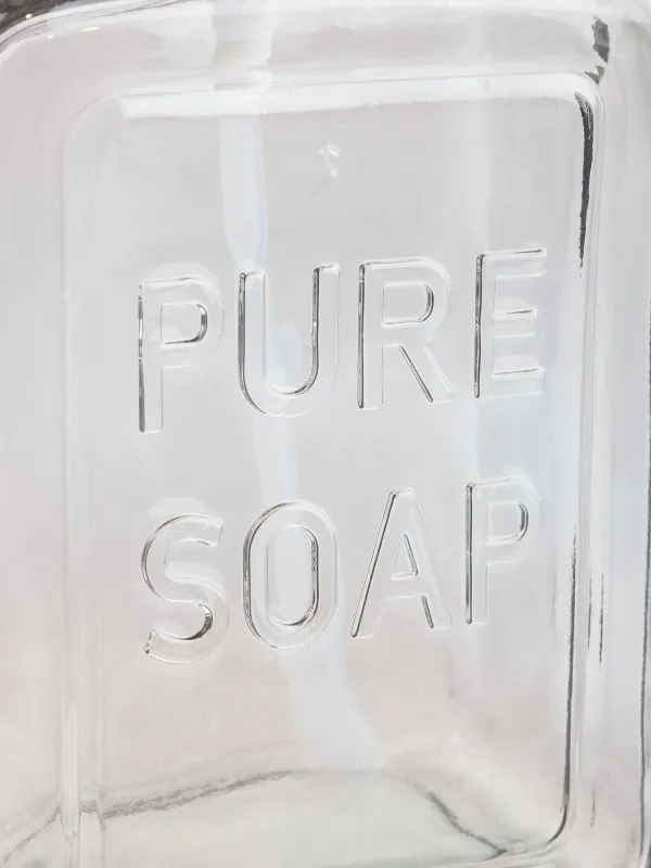 Диспенсер для жидкого мыла, 570 мл, стекло/пластик, серо-коричневый, Pure soap, Title color, image-2