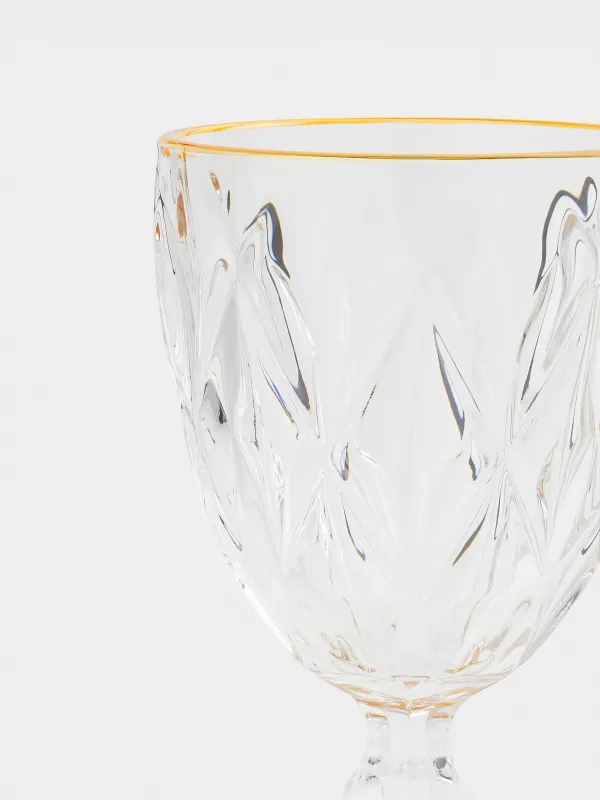 Бокал-кубок для вина, с золотистым кантом, Rhomb gold, image-4