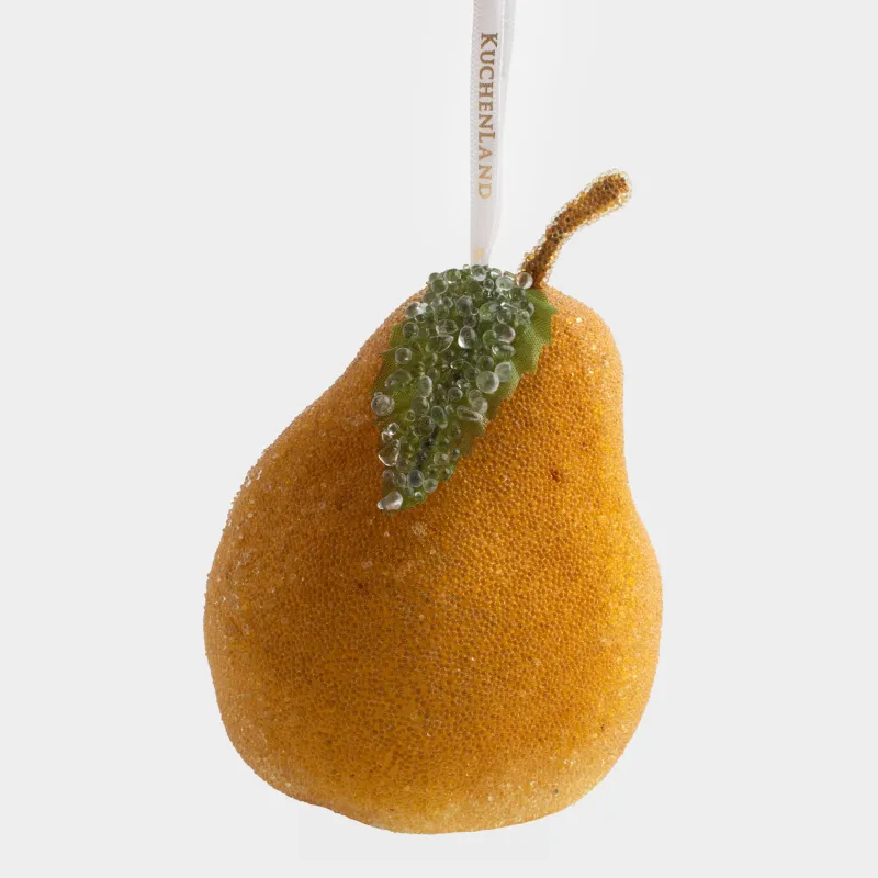 Игрушка елочная, 12 см, пенопласт, желтая, Груша, Fruits