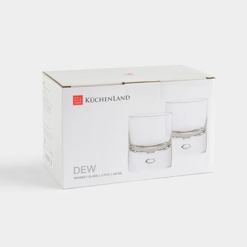 Стакан для виски, 9 см, 240 мл, 2 шт, стекло, Пузырь, Dew, image-4