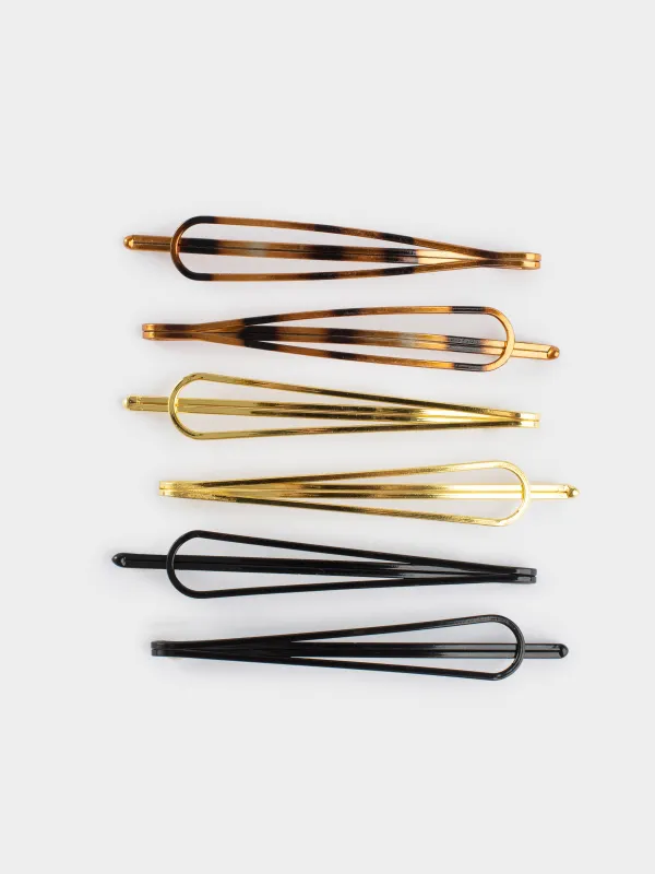 Заколка для волос, 6 см, 6 шт, металл, Микс, Basic, image-0