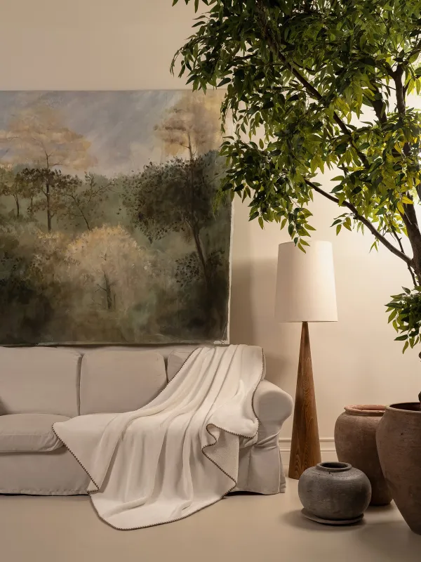 Плед, 130х170 см, двусторонний, букле/фланель, молочный, Curly, image-1