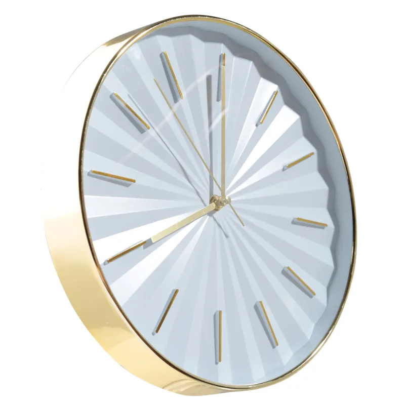 Часы настенные, 30 см, пластик, круглые, золотисто-белые, Fantastic gold, image-1