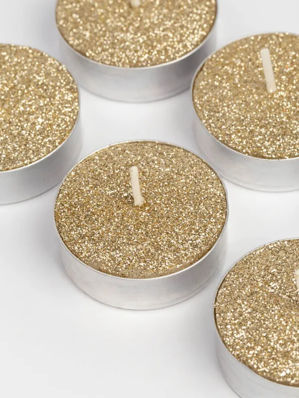 Свеча чайная, 4 см, 6 шт, Metallic glow, image-1